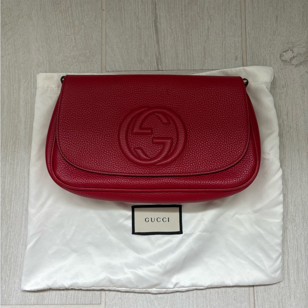 Gucci Red Soho Leather Crossbody Bag - Picture 8 of 8
